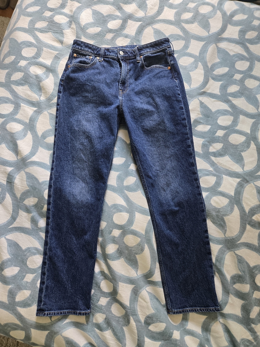 GAP Women's Dark Blue Curvy 90s Straight Leg High Rise Jeans